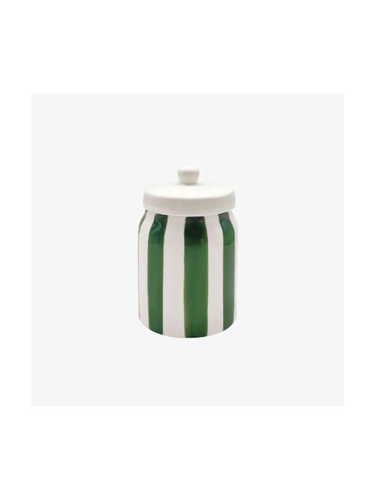 Striped Ceramic Storage Vase with Lid & Striped Texture Pgst0069