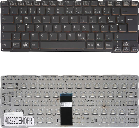 German Laptop Keyboard Sony Vaio Sve14a Sve14 Svs14 Sve14a2m1r 149114711us 9z.n6bbf.r01 149009951la 149118711es 149113211ch De No Frame Black Kod.40322denofr