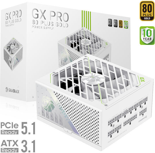 GameMax GX PRO 1050G 1050W Λευκό Τροφοδοτικό Υπολογιστή Full Modular 80 Plus Gold