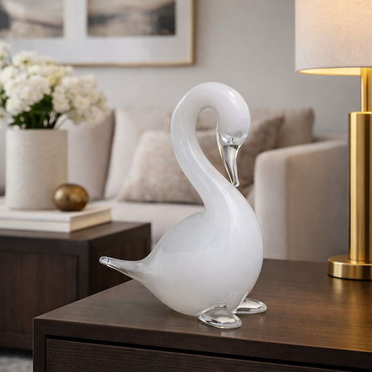 Murano Decorative Swan Made of Crystal 12x6x17cm