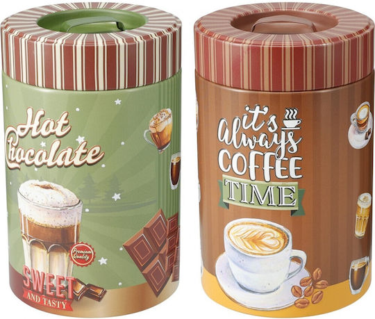 Excellent Houseware Set 2 Bucăți Vaze Pentru Cafea Cu Capac 10x16cm 2 Bucăți