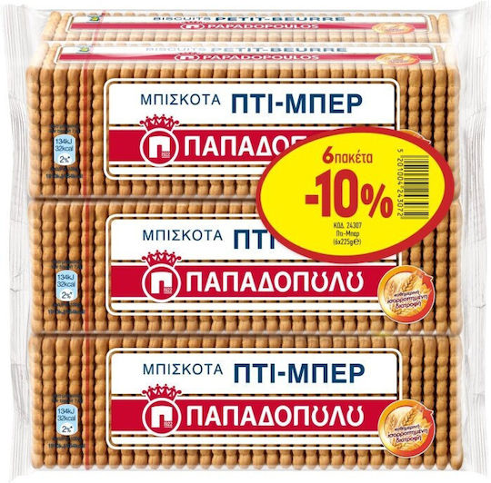 Παπαδοπουλου Μπισκότα Πτι Μπερ 6x225gr 1-66418
