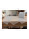 Linea Home Checkered Tablecloth with Lace Set 5 Pieces Trevi Gray 120x120cm