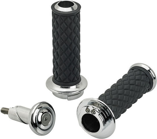 Biltwell Motorradlehenker Griffe Harley Davidson 1 Zoll Durchmesser Lenker Alumicore Griffe Chrom