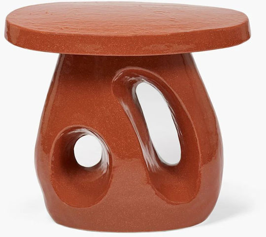 Οβάλ Βοηθητικό Τραπεζάκι Καφέ Terracotta Μ52xΠ37xΥ45εκ.
