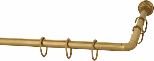 Grekon Shower Curtain Rod Corner Wall Mounted Aluminium Gold 80cm