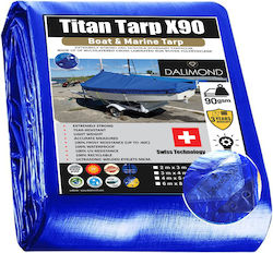 Κάλυμμα Σκαφών 3x4 12m² 90gr Gsm Dalimond Titan X90 Μπλέ Κρίκους Ανά 50 Εκ