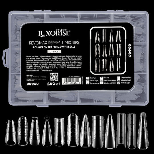 Revomax Reusable Tips Perfect Mix Luxorise Polygel Gel 288 Pcs