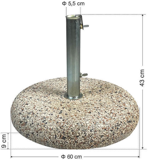 Tesias Group Beton Schirmständer mit Einstellbar Hellblau 60x60x45cm