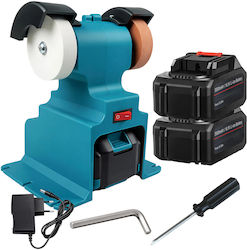 Double Bench Grinder Zola Sharpening Polishing 6000 Rpm 2 Batteries 3000 Mah 70 Mm Discs Turquoise