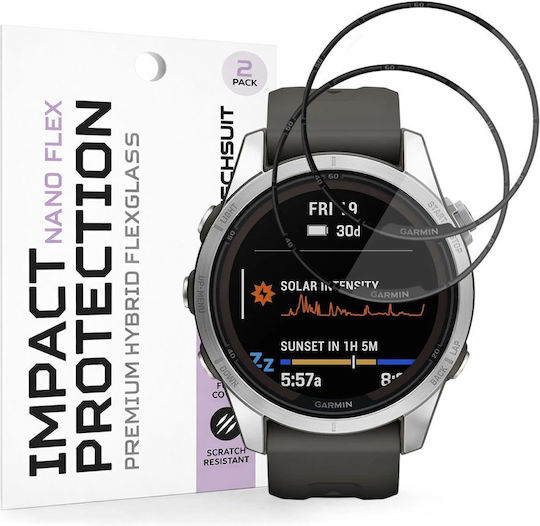 Techsuit Нано Флекс Закалено Стъкло За Цялото Лице За Garmin Fenix 7S 2 Бр
