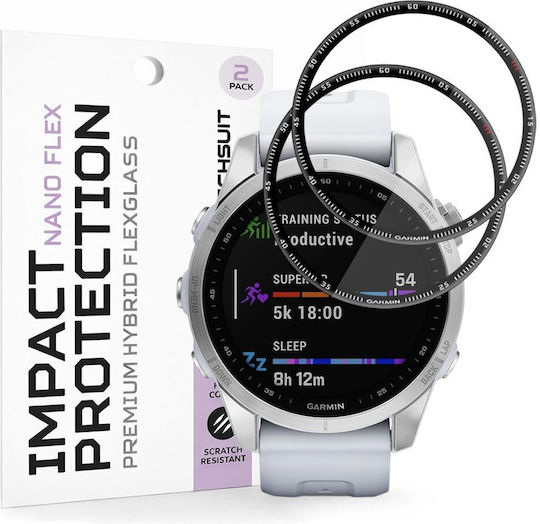 Techsuit Nano Flex Full Face Tempered Glass for Garmin Fenix 7S 2 Pieces