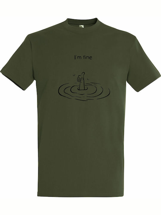 T-shirt Unisex " I Am Fine Funny Quote Statemen...