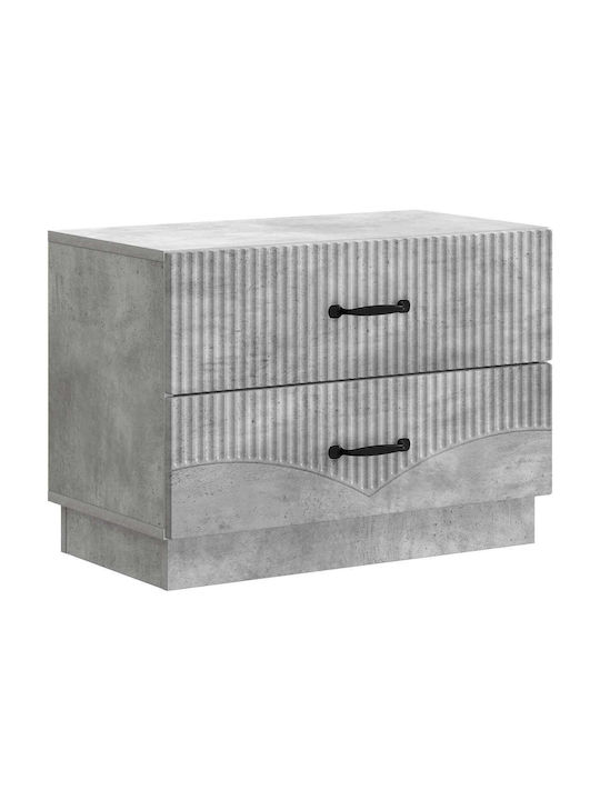 Нощно Шкафче Дървено Сиво 62x34.5x44.5см