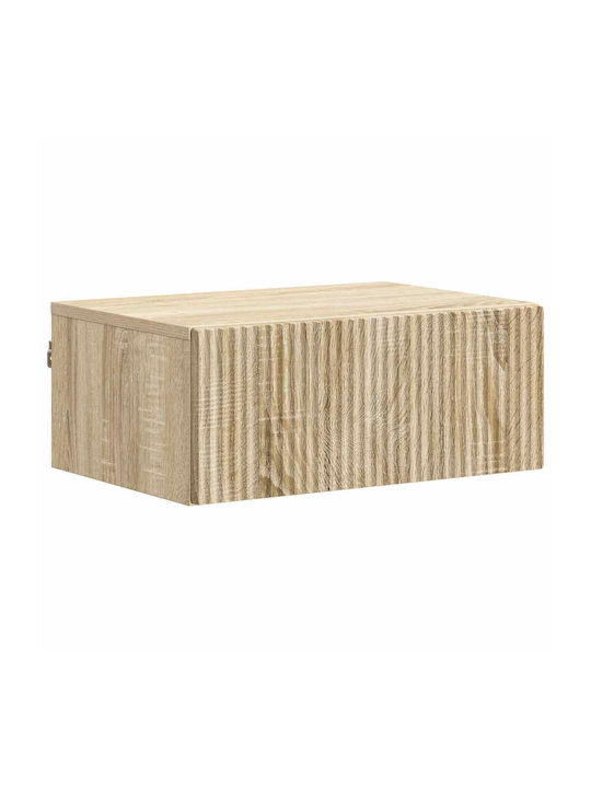 Beige Wooden Bedside Table 49x34.5x20cm
