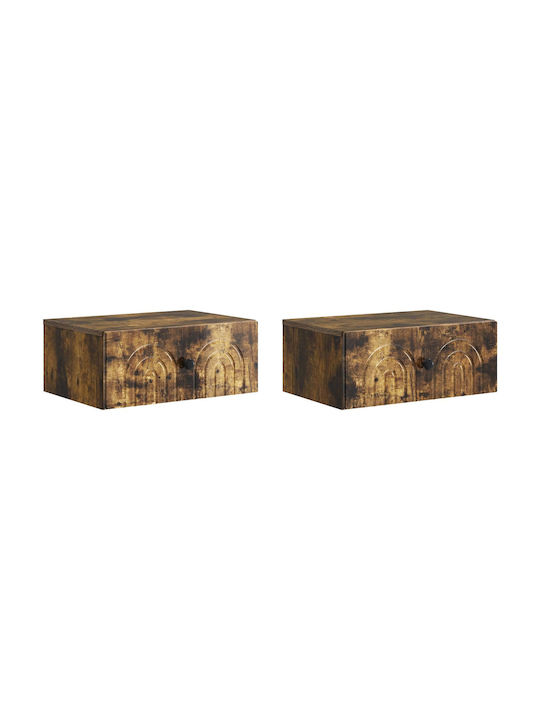 Wooden Brown Bedside Tables 2 Pieces 49x34.5x20cm