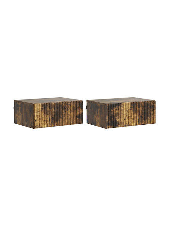 Wooden Beige Bedside Tables 2 Pieces 49x34.5x20cm