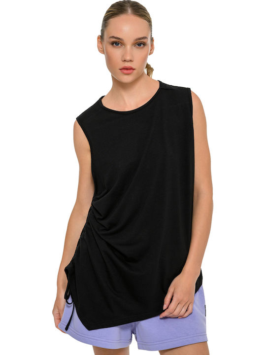 BodyTalk Women's Sports Sleeveless Black Blouse