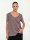 Women's Sports T-shirt Brown