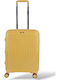 Stelxis Medium Hard Yellow Travel Suitcase with 4 Wheels Height 66cm