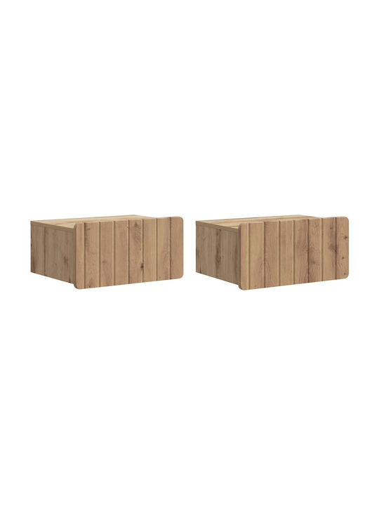 Нощни Шкафчета Дървени Кафяви 2 Бройки 49x34.5x24см
