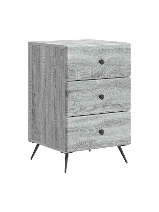 Gray Wooden Bedside Table 43x41x66.5cm