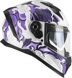 CGM Blast Cloud Full Face with Sun Visor ECE 22.06 311F White / Violet Matt