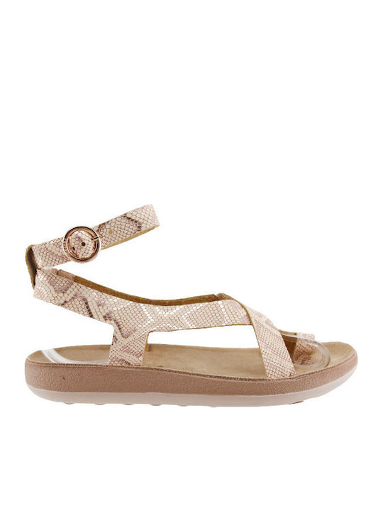Fantasy Sandals Γυναικεία Σανδάλια Ροζ Χρυσό