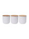 Excellent Houseware Set 3 Bucăți Vaze Utilizare Generală cu Capac Ceramic Alb