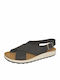 Damen Flache Schwarz Sandalen