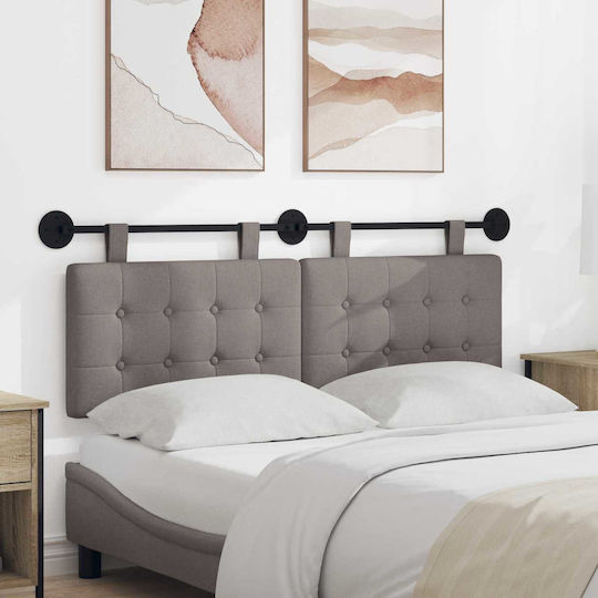 vidaXL Fabric Bed Headboard Pillow Beige 130x55cm