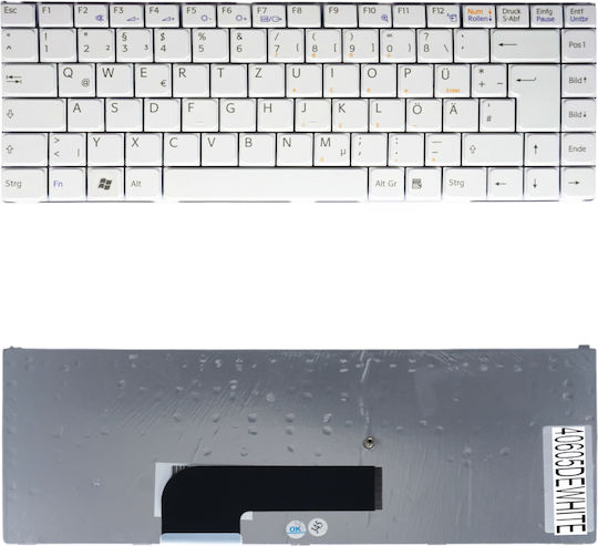 German Laptop Keyboard Sony Vaio Pcg-7y1m Pcg-7t2m Vgn-n11m Vgn-n31m Vgn-n395e Vgn-n395e/b Vgn-n395e/w K070278b1 81-31105001-24 81-31105001-25 German White Code 40605dewhite