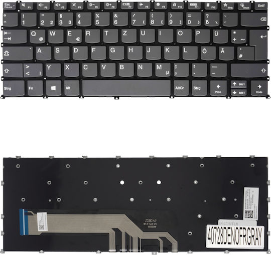 Немска Клавиатура За Лаптоп Lenovo Ideapad Flex 5 14alc05 82hu 14are05 81x2 14itl5 82bh 14are05 82a2 14abr8 82xx Air 14 2020 3-14ada6 3-14alc6 3-14itl6 5-14iil05 Без Рамка Сива Код 40728denofrgray