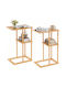 Rectangular Bamboo Side Table Brown 2 Pieces M65xW28xH40cm