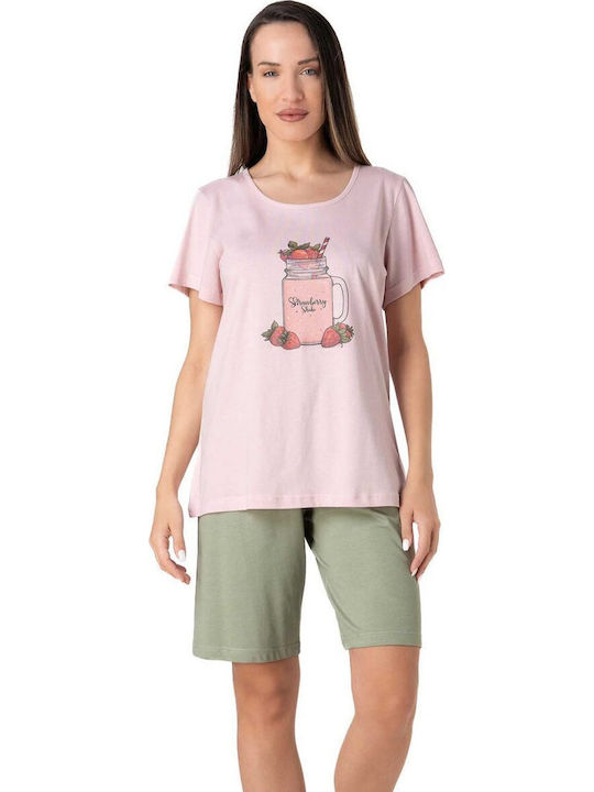 Relax Lingerie Summer Women's Cotton Pyjama Set Pink