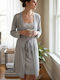 Cocobaci Sommerliches Damen-Schlafanzug-Set Grau