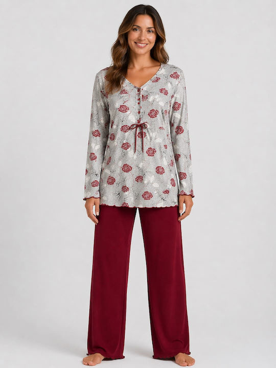 Nina Club Winter Women's Pyjama Set Gray