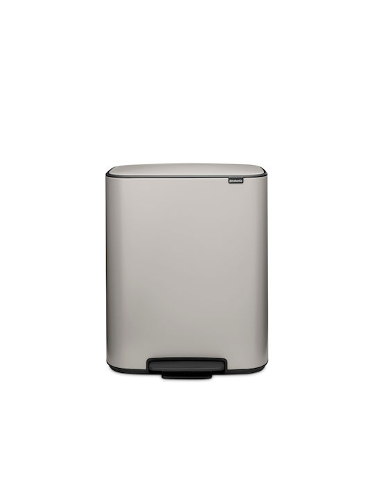 Brabantia Bo Pedal Mülleimer Kunststoff mit Pedal Graue 60lt