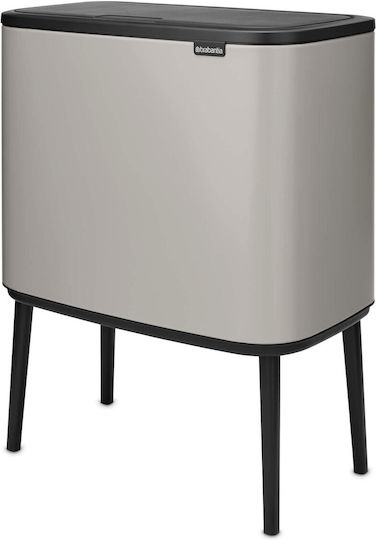 Brabantia Кошче Bo Touch за Боклук Пластмасово Тласък Сиво 36л