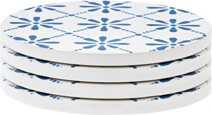 Estia Aegean Tile Σουβέρ Κεραμικό με Βάση 10.3x10.3cm 4τμχ