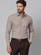 Long Sleeve Shirt in Regular Fit Striped Brown