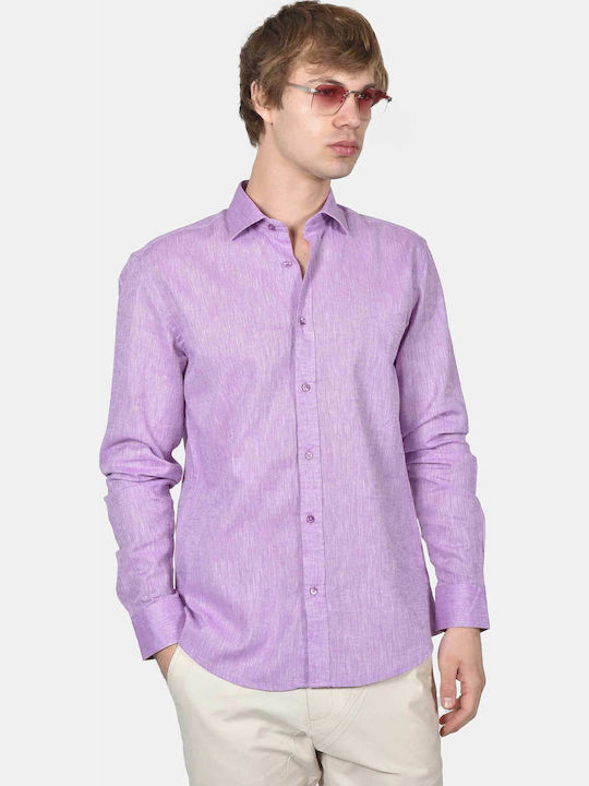 Berto Lucci Short Sleeve Linen Shirt in Regular...