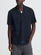 Short Sleeve Cotton Shirt In Regular Fit Black