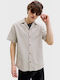 Short Sleeve Cotton Shirt Beige