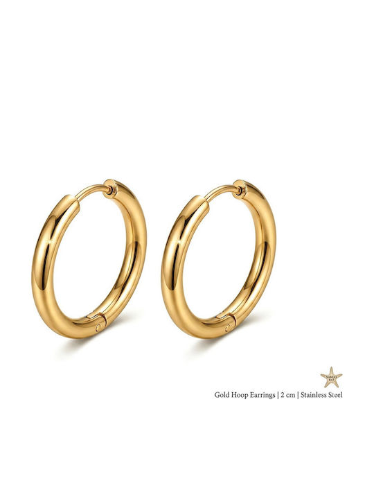 Sharks Bay Clothing Men's Single Gold Plated Steel Hoop Earring Blue