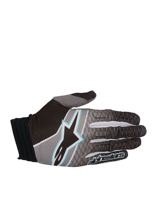 Alpinestars Aviator Summertime Men's Motocross Riding Gloves Black Dark Grey Teal