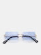 Luigi Unisex Sunglasses with Silver Metallic Frame and Light Blue Lens 4880130