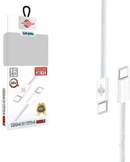 WisdomUp Braided USB 2.0 Cable USB-C male - USB-C 60W