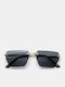 Luigi Unisex Sunglasses with Black Metallic Frame and Black Lens 4878301