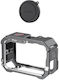 Dji Osmo Action 6 Amagisn Metal Protective Cage Quick Release Silicone Lens Cap Black